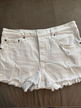 Levi’s 501 White Distressed Women's Denim Shorts